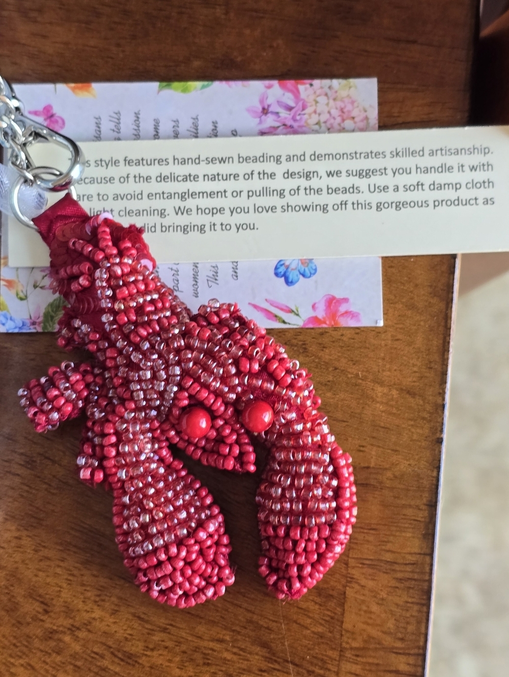 NWT Made In India Beaded Lobster Shoulder Bag - Picture 2 of 5